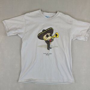 Playa Del Carmen Mexico T-Shirt Men's Large Gray Mare Blue Graphic‎ Tee